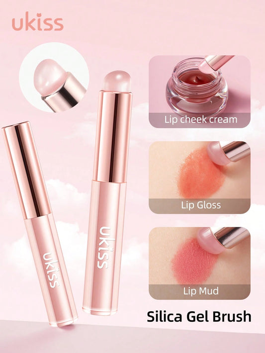 ukiss Silicone Lip Brush, Multi-Purpose Makeup Blending Brush With Lid, Suitable For Even Appliion Of Lipstick Lip Balm Lip Gloss, Soft Silicone Material, Hygienic Convenient And Easy To Clean, Enhan