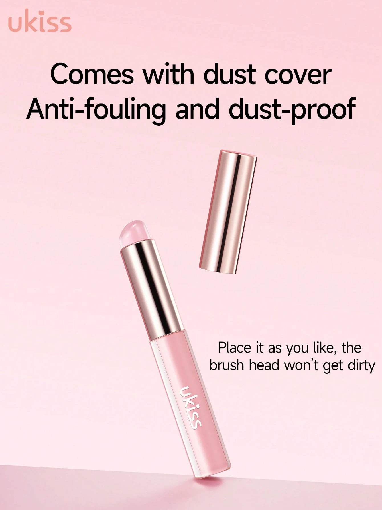 ukiss Silicone Lip Brush, Multi-Purpose Makeup Blending Brush With Lid, Suitable For Even Appliion Of Lipstick Lip Balm Lip Gloss, Soft Silicone Material, Hygienic Convenient And Easy To Clean, Enhan
