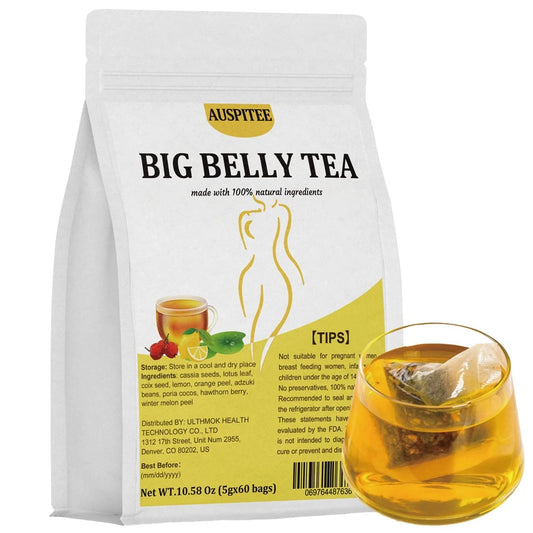 ULTHMOK Big Belly Tea 60 Bags No Additives Pure Natural Herbal Tea Hawthorn Lotus Leaf Tea Gift