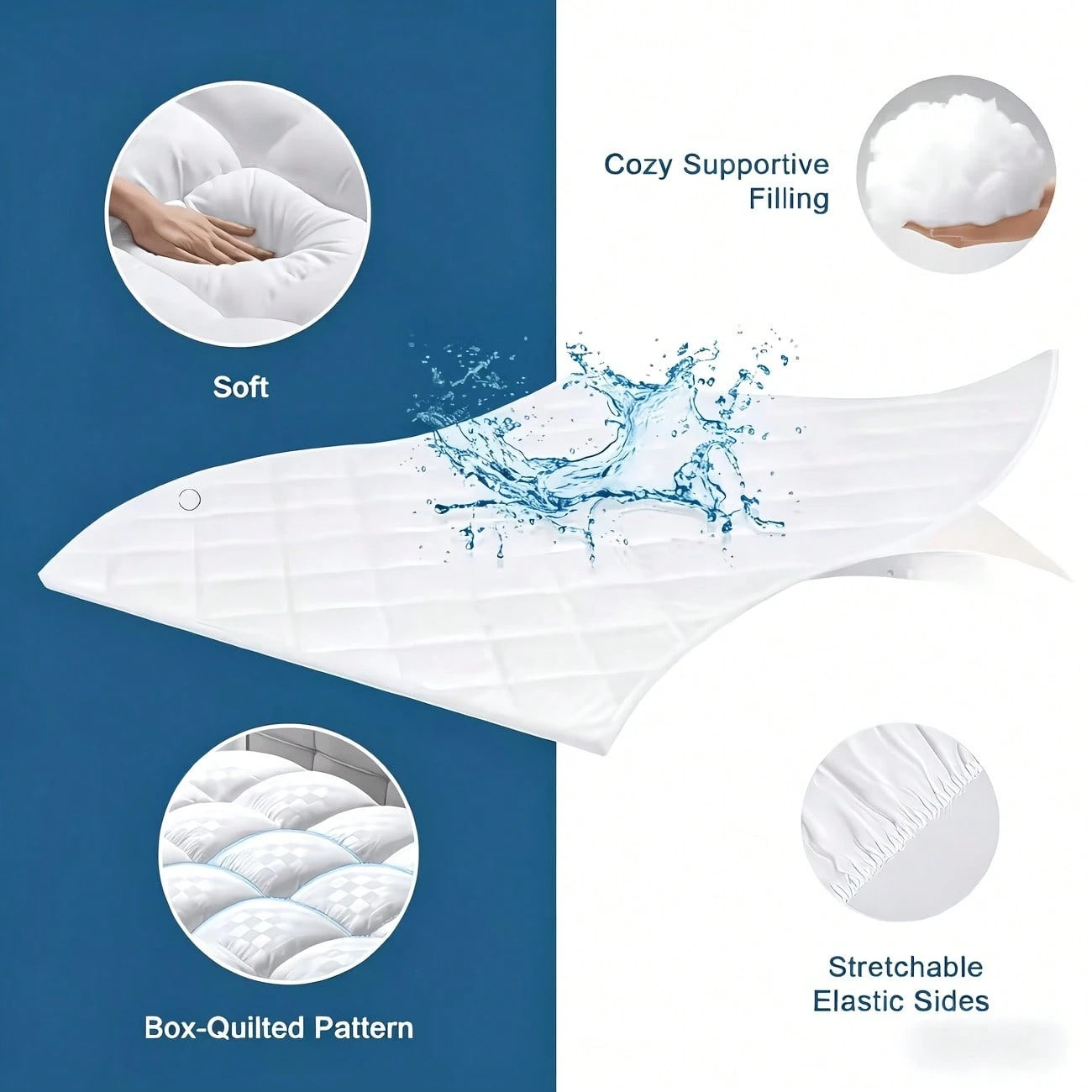 Ultra-Soft Mattress Protector, Elastic Fitted Sheet With Deep Pockets Up To 8-21 Inches, Cool Style, Full Range Of Sizes, Quilting And Laminating, Fine And Dense Stitches. Sturdy And Durable. Machine