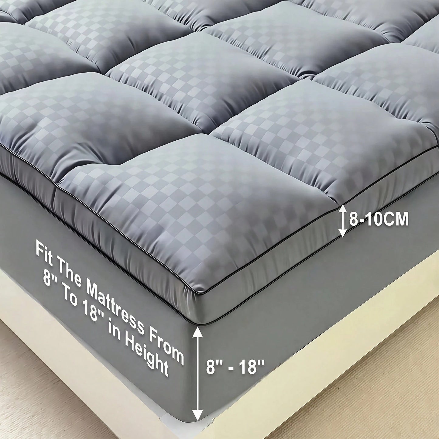 Ultra-Soft Mattress Protector, Elastic Fitted Sheet With Deep Pockets Up To 8-21 Inches, Cool Style, Full Range Of Sizes, Quilting And Laminating, Fine And Dense Stitches. Sturdy And Durable. Machine