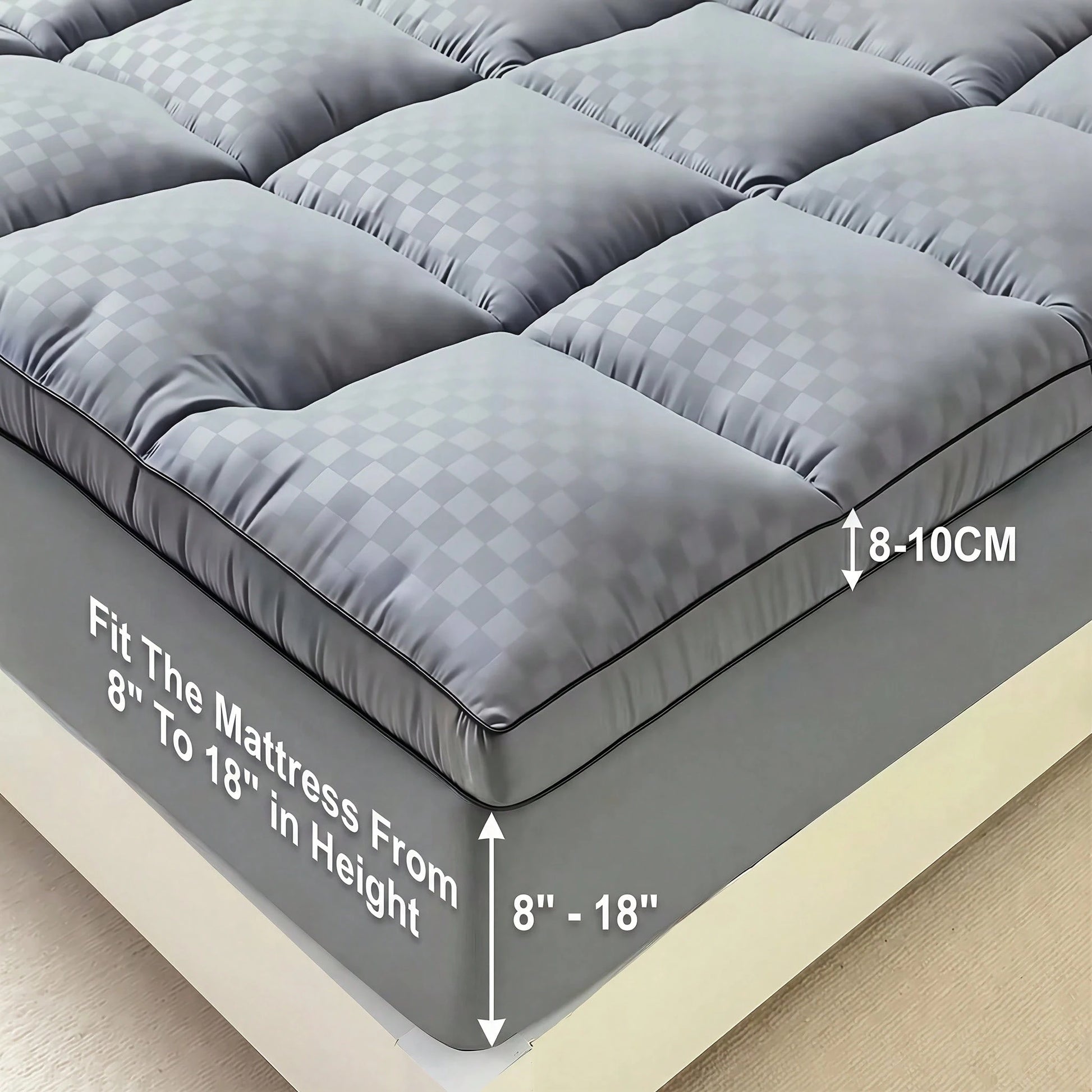 Ultra-Soft Mattress Protector, Elastic Fitted Sheet With Deep Pockets Up To 8-21 Inches, Cool Style, Full Range Of Sizes, Quilting And Laminating, Fine And Dense Stitches. Sturdy And Durable. Machine