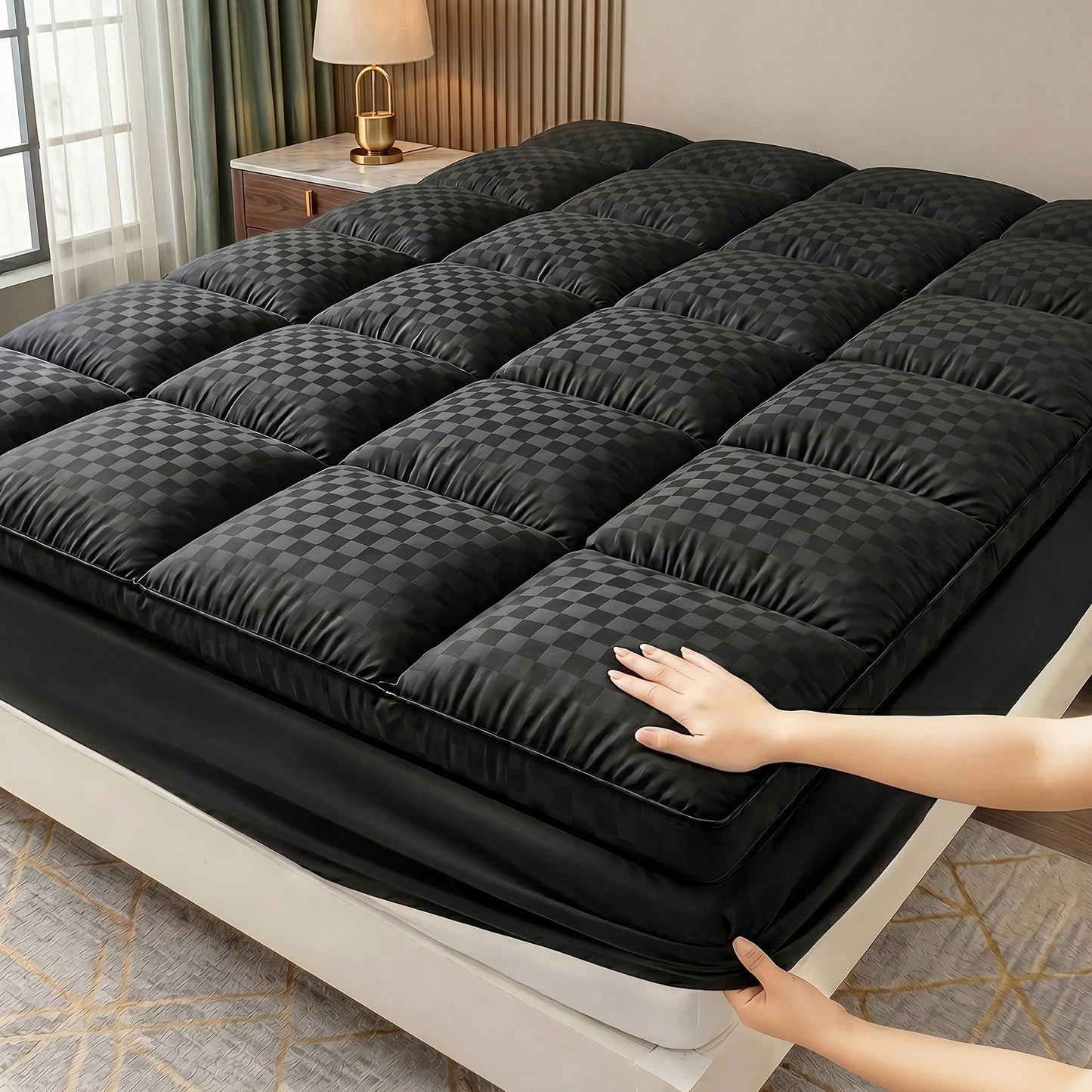 Ultra-Soft Mattress Protector, Elastic Fitted Sheet With Deep Pockets Up To 8-21 Inches, Cool Style, Full Range Of Sizes, Quilting And Laminating, Fine And Dense Stitches. Sturdy And Durable. Machine