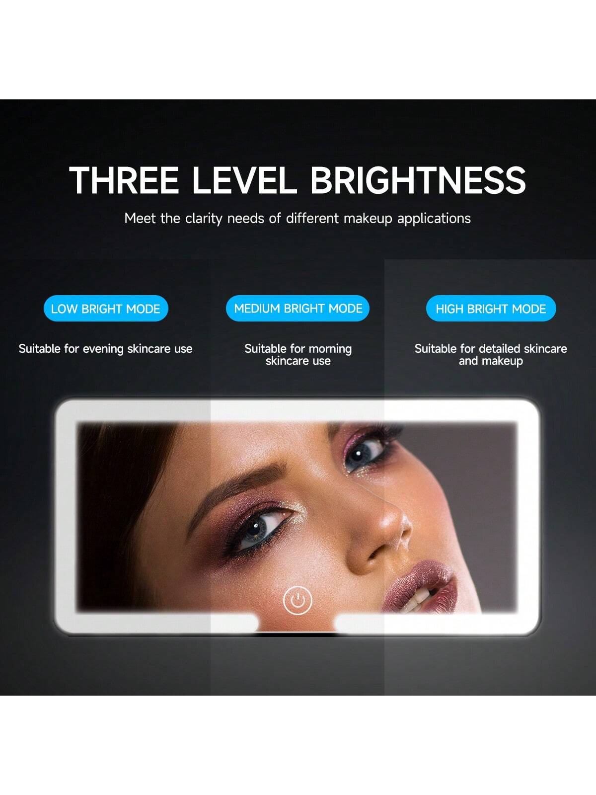Ultra Thin LED Car Makeup HD Mirror Sunshade Makeup Hanging Mirror USB Charge Sun Visor Dimmable Touchscreen Auto Interior Vanity Mirror For Women