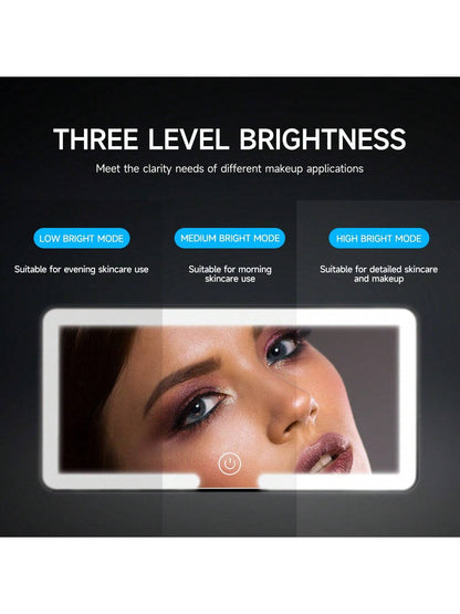 Ultra Thin LED Car Makeup HD Mirror Sunshade Makeup Hanging Mirror USB Charge Sun Visor Dimmable Touchscreen Auto Interior Vanity Mirror For Women