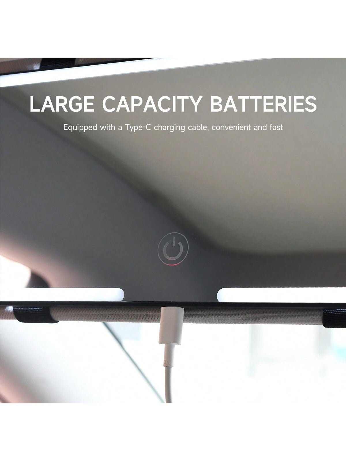 Ultra Thin LED Car Makeup HD Mirror Sunshade Makeup Hanging Mirror USB Charge Sun Visor Dimmable Touchscreen Auto Interior Vanity Mirror For Women