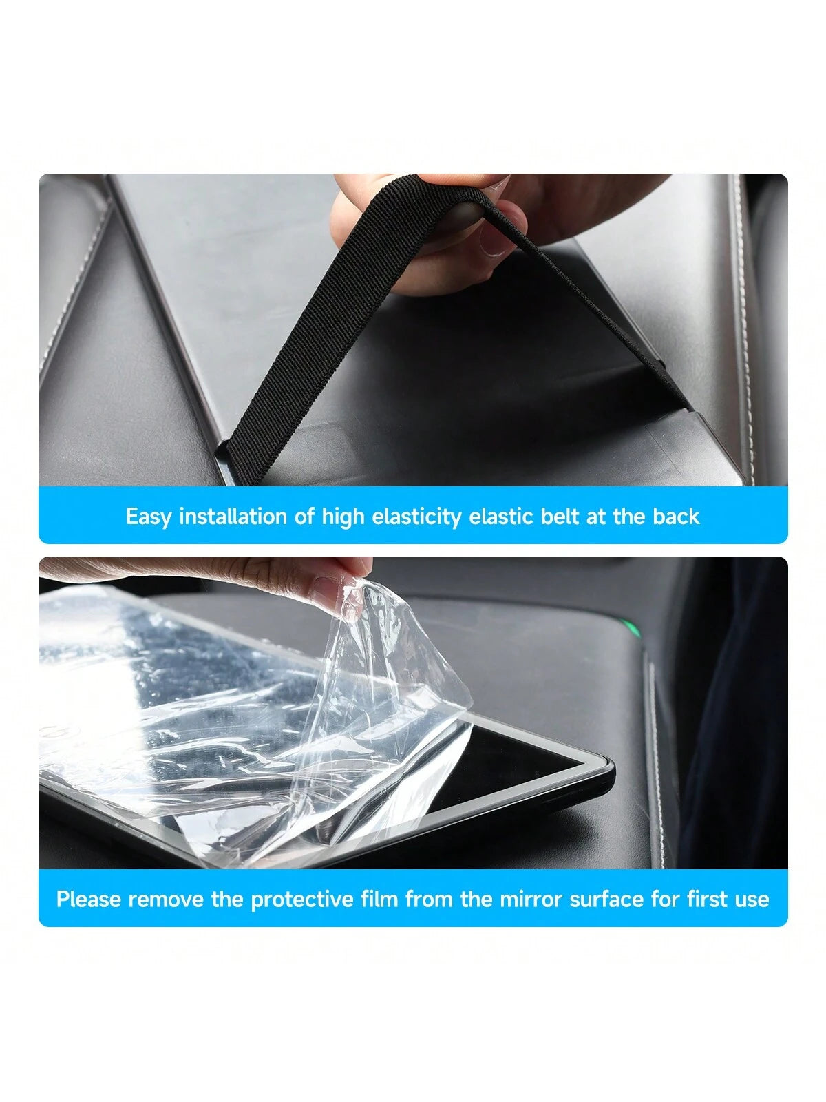Ultra Thin LED Car Makeup HD Mirror Sunshade Makeup Hanging Mirror USB Charge Sun Visor Dimmable Touchscreen Auto Interior Vanity Mirror For Women
