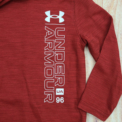 UNDER ARMOUR BOYS WORDMARK TWIST MESH HOODIE RED 621