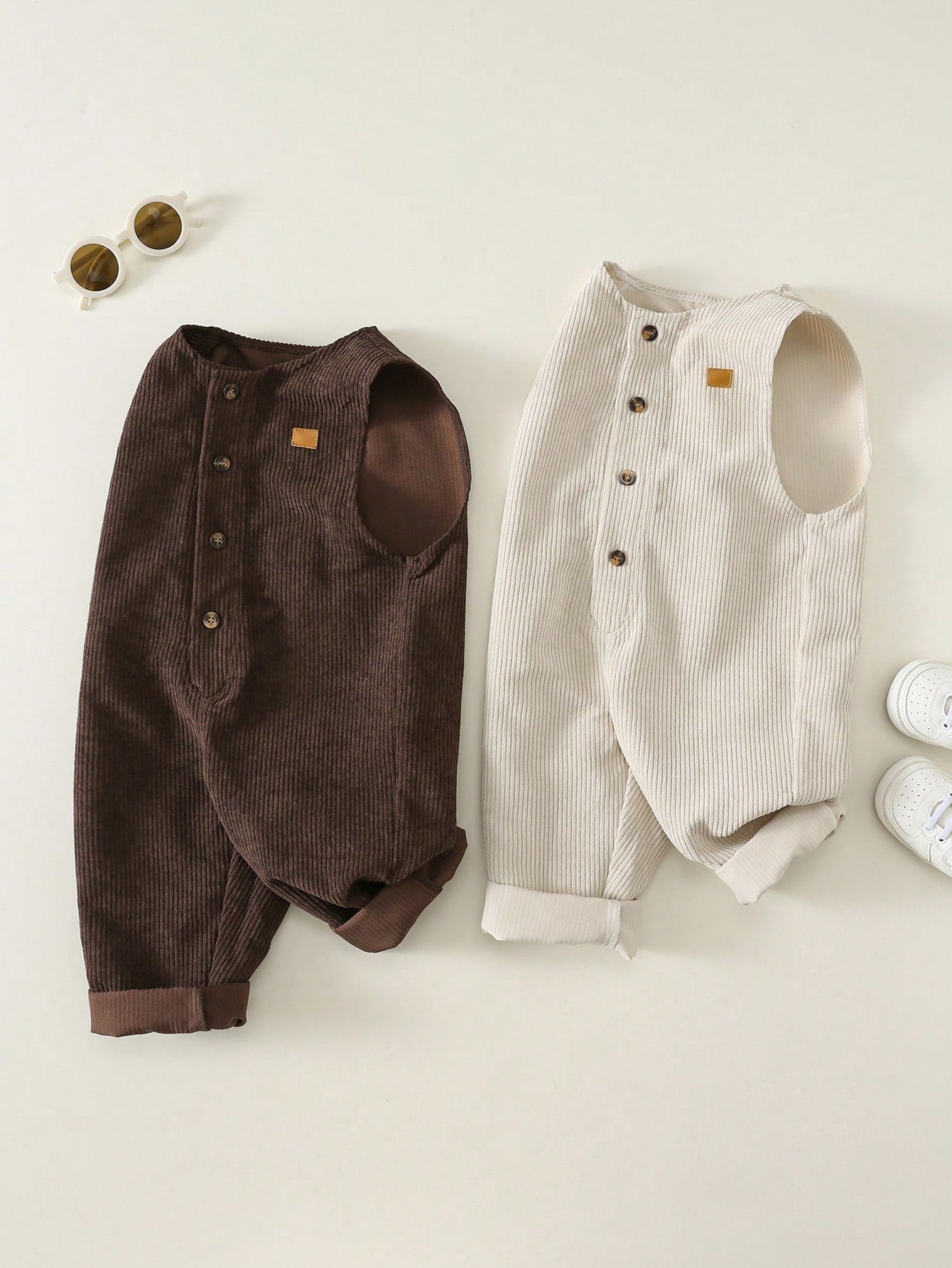 Unisex Newborn Baby Boy/Girl Baby Boy Spring/Summer Casual Cute Checkered Denim Romper