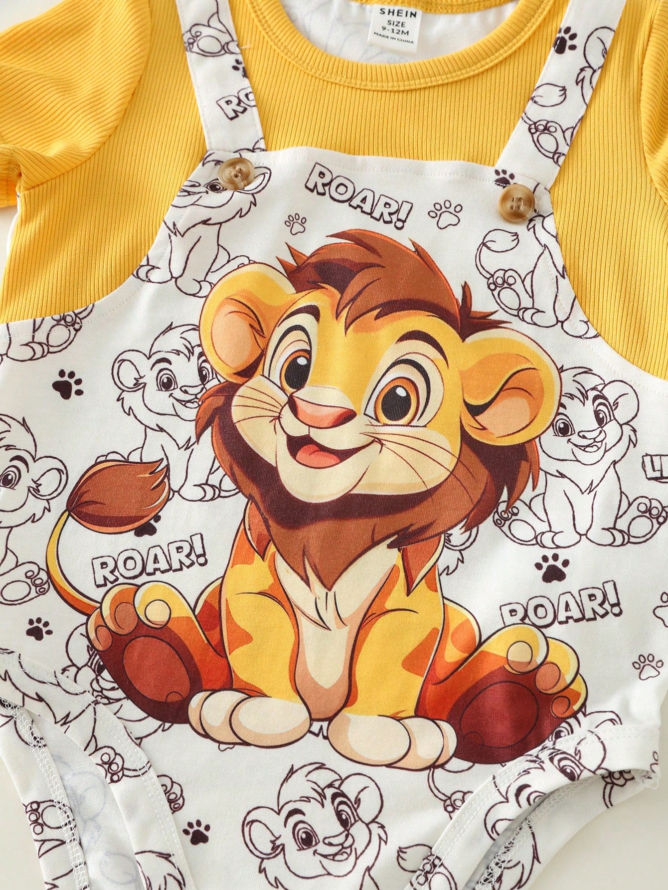 Unisex Newborn Baby Boy/Girl Cute Lion Print 2 In 1 Short Sleeve Romper,Bodysuit,Spring/Summer Cartoon Clothes Animal Safari Outfit