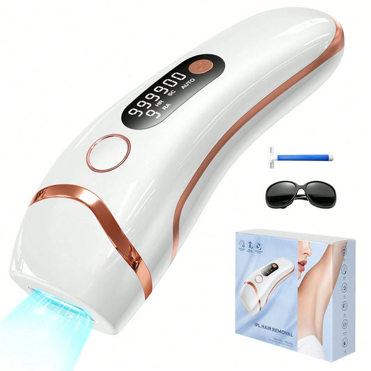 Unisex Painless Laser Hair Removal Device-A 3-In-1 Home IPL Hair Remover Featuring 9 Adjustable Levels And 999,900 Flashes. It Offers Permanent, Painless Hair Removal Suitable For The Face, Body, And