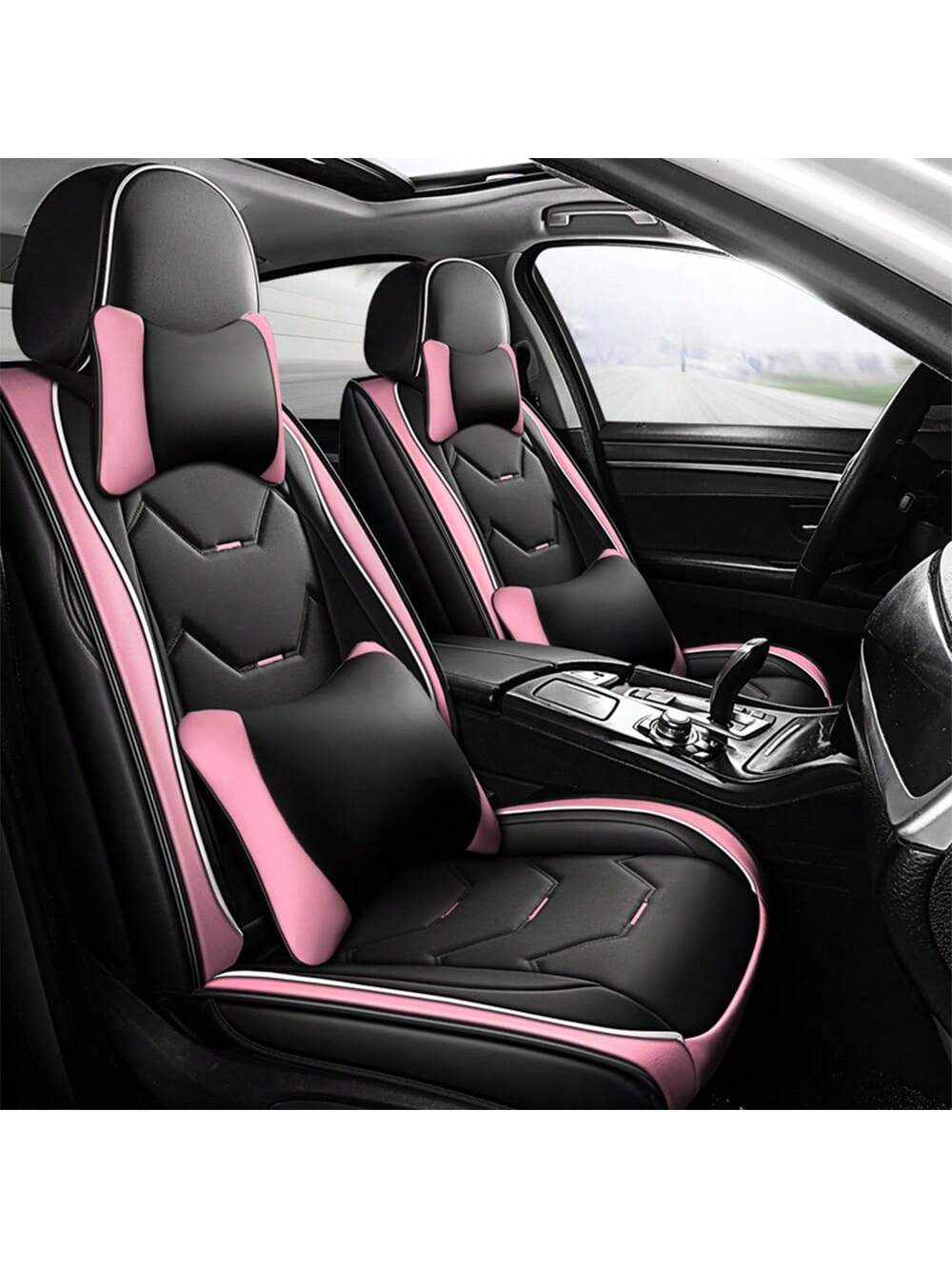 Universal Car Seat Covers Leather Front Back 5 Seats Full Set Automotive Seat Protector Replacement,Car Seat Cover Full Set, C0052