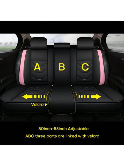 Universal Car Seat Covers Leather Front Back 5 Seats Full Set Automotive Seat Protector Replacement,Car Seat Cover Full Set, C0052