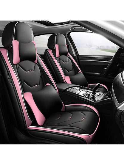Universal Car Seat Covers Leather Front Back 5 Seats Full Set Automotive Seat Protector Replacement,Car Seat Cover Full Set, C0052