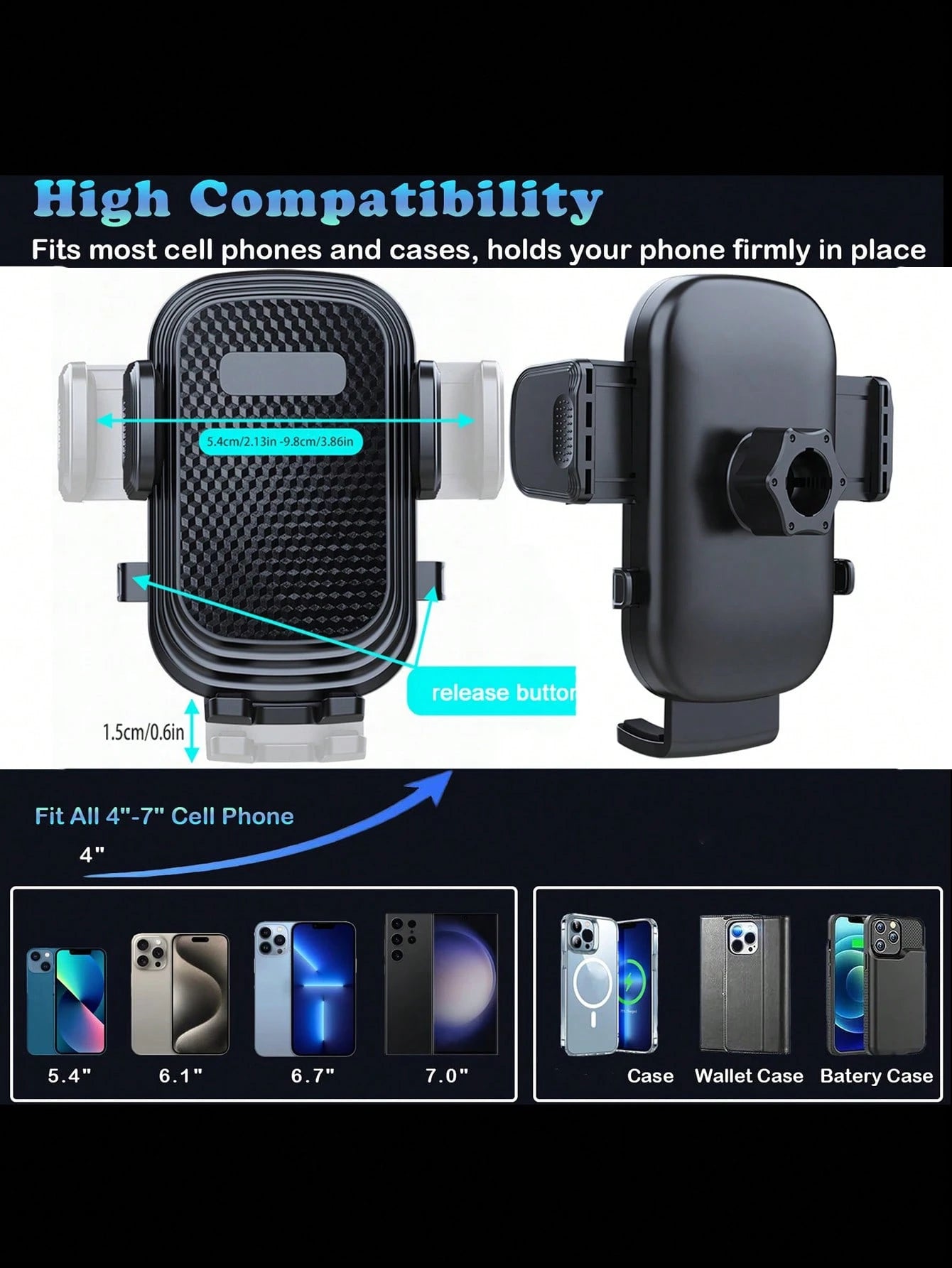 Universal Car Windshield Cellphone Mount Flexible Long Arm Mobile Phone Holder For Car 360 Degree Rotation Solder Compatible With IPhone, Android Phone, Gift For Birthday, Family, Friends Car Accessor