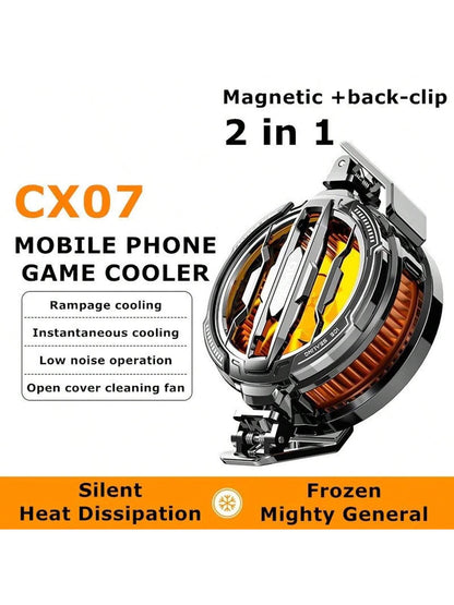 Universal Compact Phone Cooler, Android & IOS Smartphone Cooling Fan, USB Powered Mini Cooling Tool, Fashionable & Useful Cooling Accessory With Clip & Magnetic Thin Film For Mute Game E-Sports Gamin