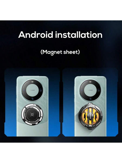 Universal Compact Phone Cooler, Android & IOS Smartphone Cooling Fan, USB Powered Mini Cooling Tool, Fashionable & Useful Cooling Accessory With Clip & Magnetic Thin Film For Mute Game E-Sports Gamin