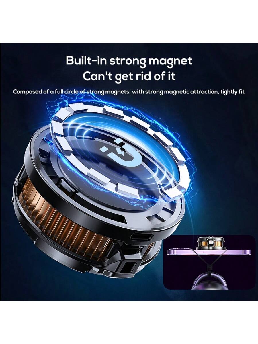 Universal Compact Phone Cooler, Android & IOS Smartphone Cooling Fan, USB Powered Mini Cooling Tool, Fashionable & Useful Cooling Accessory With Clip & Magnetic Thin Film For Mute Game E-Sports Gamin