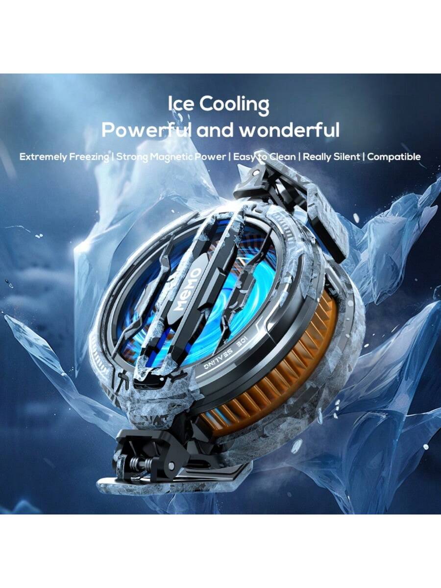 Universal Compact Phone Cooler, Android & IOS Smartphone Cooling Fan, USB Powered Mini Cooling Tool, Fashionable & Useful Cooling Accessory With Clip & Magnetic Thin Film For Mute Game E-Sports Gamin