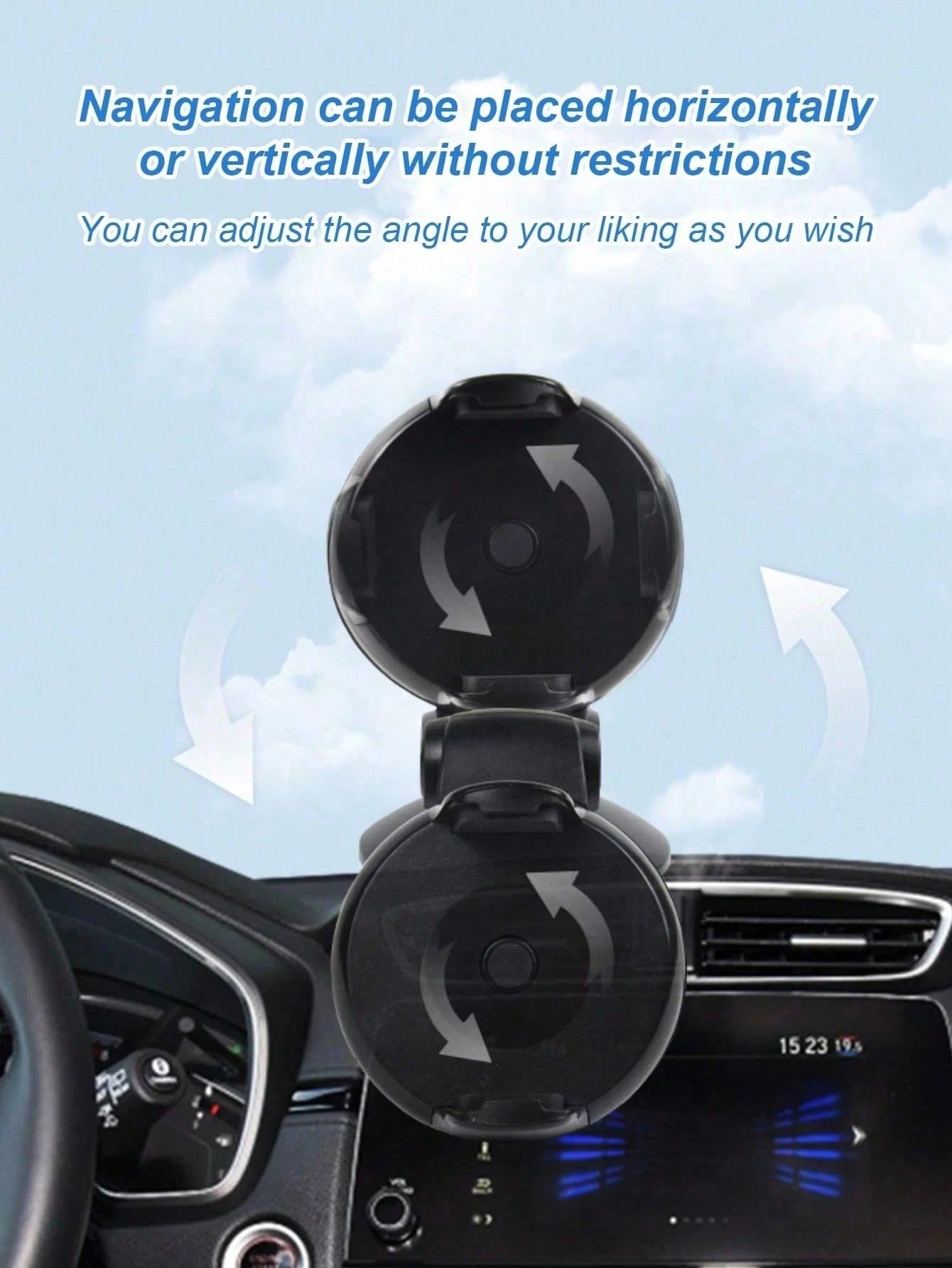 Universal Dashboard Car Phone Holder- Suction Cup With Gel Pad, 360° Rotation, One-Touch Locking Arm, Sturdy And Stable, Reusable And Washable, Fits All Phones, Suitable For GPS Navigation, Dash Cam
