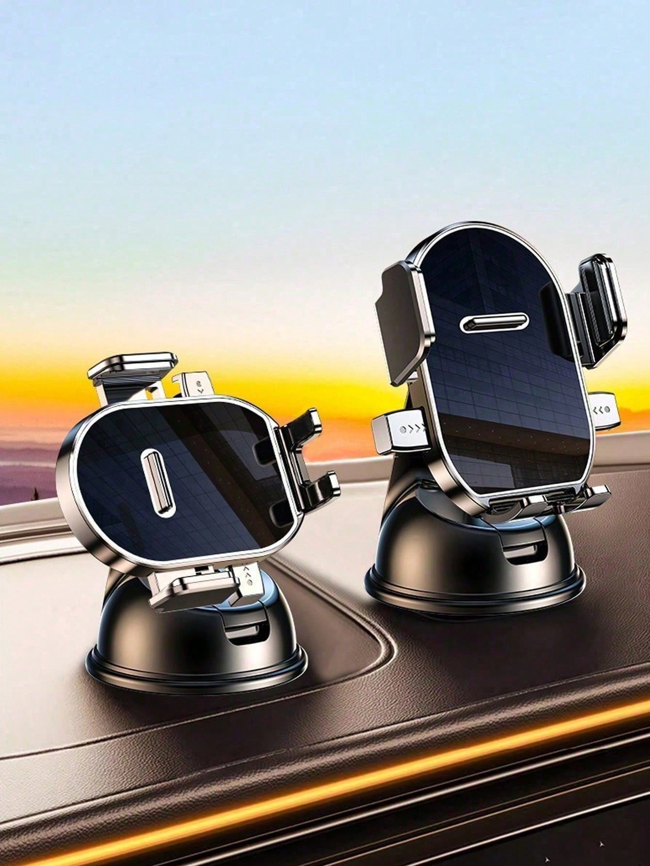 Universal Dashboard Car Phone Holder- Suction Cup With Gel Pad, 360° Rotation, One-Touch Locking Arm, Sturdy And Stable, Reusable And Washable, Fits All Phones, Suitable For GPS Navigation, Dash Cam