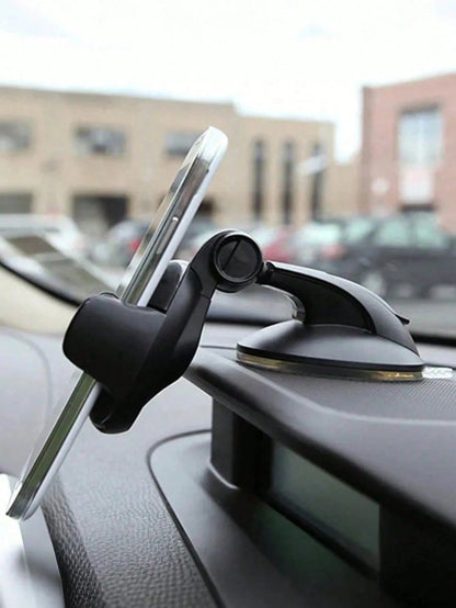 Universal Dashboard Car Phone Holder- Suction Cup With Gel Pad, 360° Rotation, One-Touch Locking Arm, Sturdy And Stable, Reusable And Washable, Fits All Phones, Suitable For GPS Navigation, Dash Cam