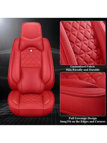 Universal Faux Leather Car 5 Seat Covers Full Set Protector For SUV Sedan Truck,Car Seat Cover Full Set,Car Accessories, C0103