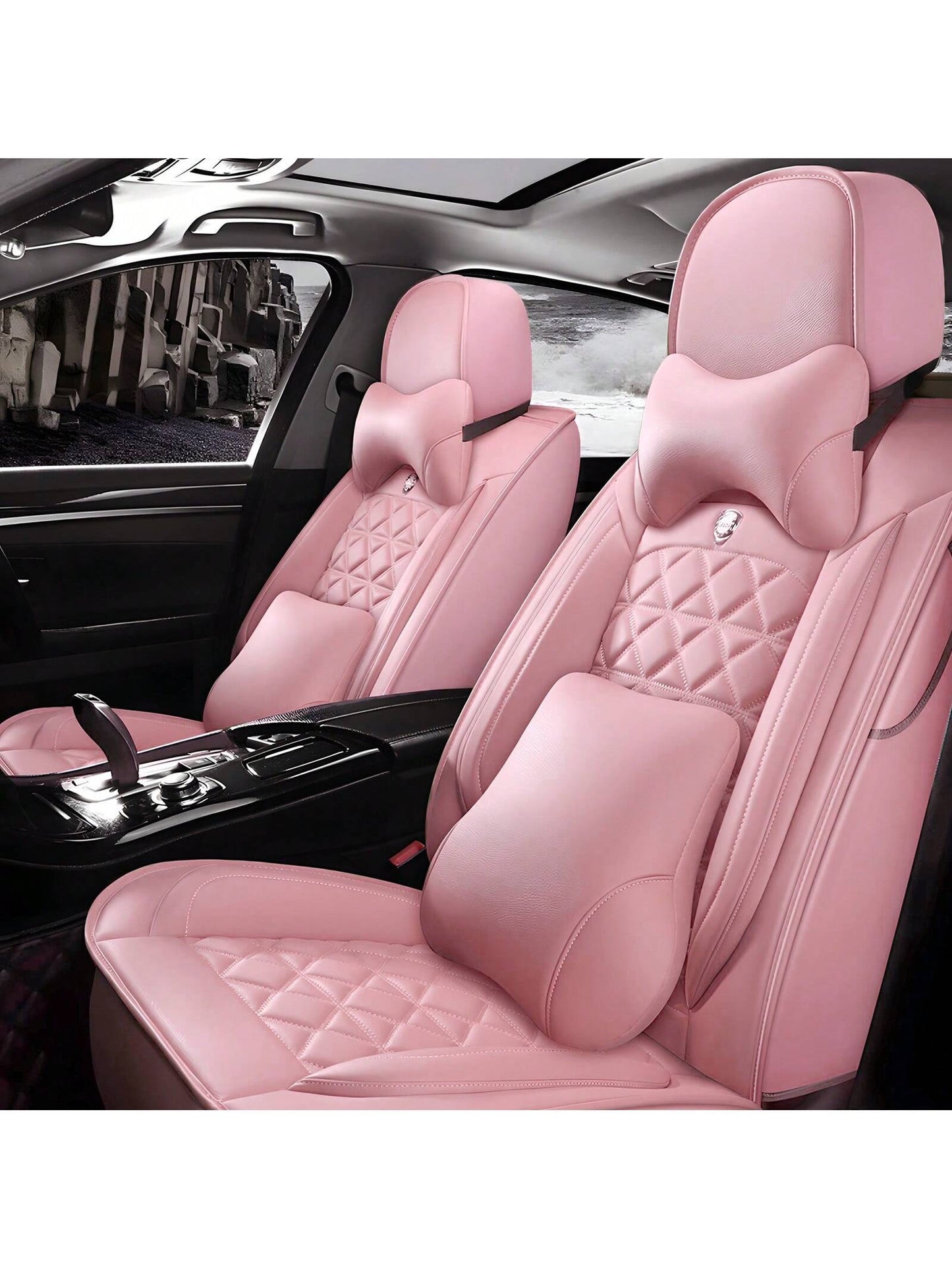 Universal Faux Leather Car 5 Seat Covers Full Set Protector For SUV Sedan Truck,Car Seat Cover Full Set,Car Accessories, C0103