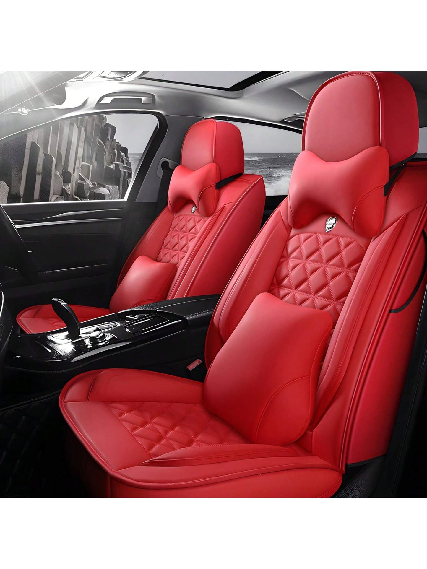 Universal Faux Leather Car 5 Seat Covers Full Set Protector For SUV Sedan Truck,Car Seat Cover Full Set,Car Accessories, C0103
