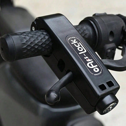 Universal Motorcycle Throttle Lock- Portable 3-Hole Handlebar Lock Suitable For Scooters, E-Bikes, Mopeds, Anti-Theft Clamp With Integrated Brake Lever, Adjustable Black Clamping Device
