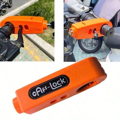 Universal Motorcycle Throttle Lock- Portable 3-Hole Handlebar Lock Suitable For Scooters, E-Bikes, Mopeds, Anti-Theft Clamp With Integrated Brake Lever, Adjustable Black Clamping Device