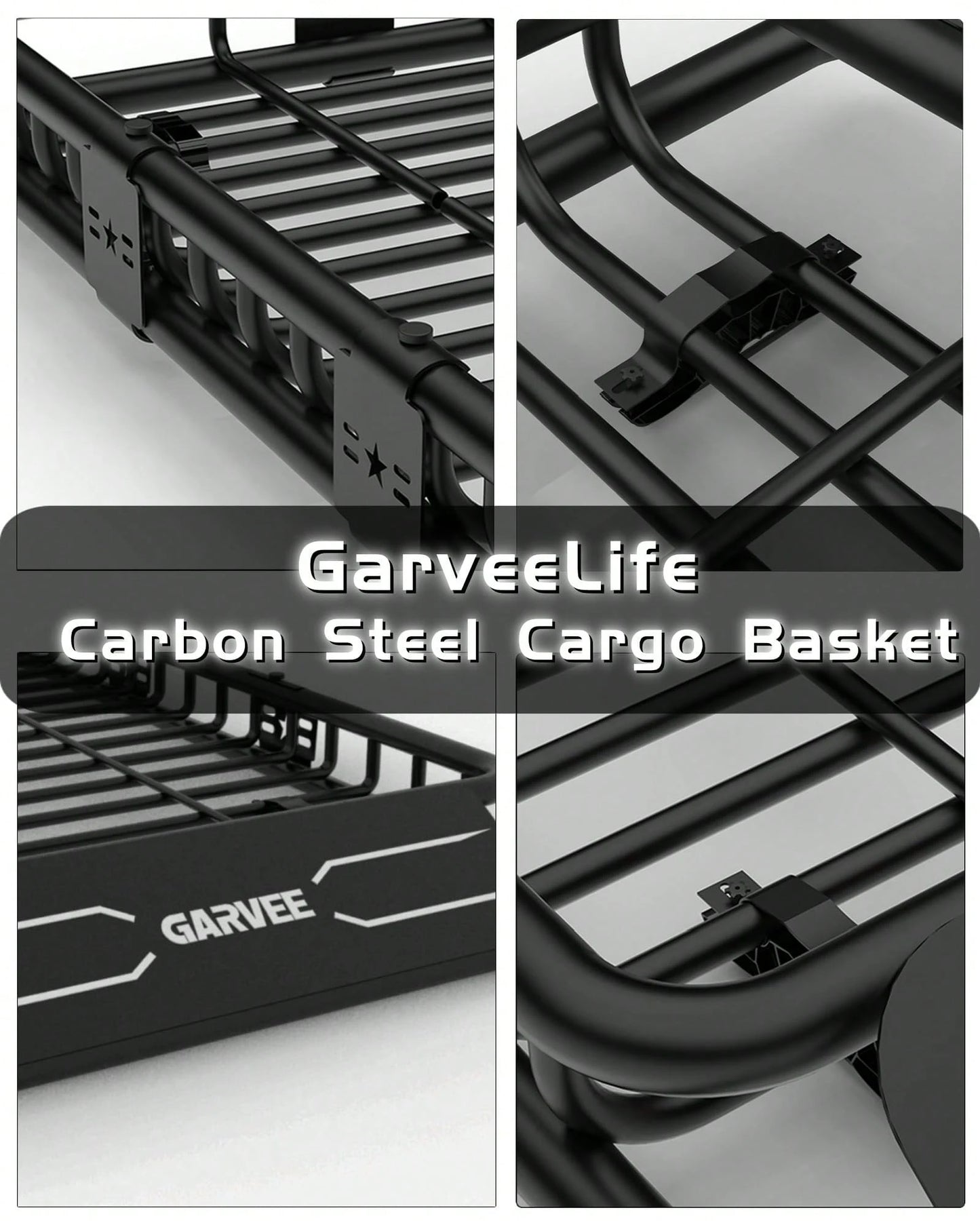 Universal Roof Rack Carrier Basket, 200 Lbs Capacity Car Cargo Rack With Extension Luggage Holder Basket Heavy Duty For SUVs, Trucks, Vehicles