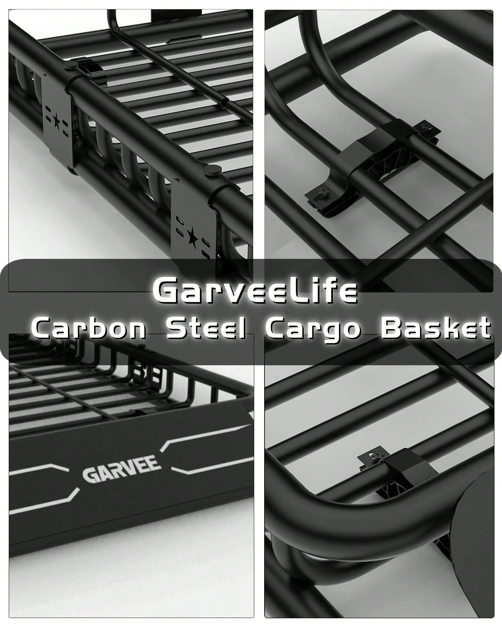 Universal Roof Rack Carrier Basket, 200 Lbs Capacity Car Cargo Rack With Extension Luggage Holder Basket Heavy Duty For SUVs, Trucks, Vehicles