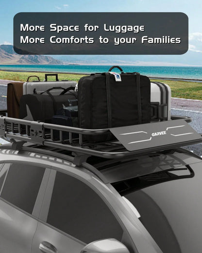 Universal Roof Rack Carrier Basket, 200 Lbs Capacity Car Cargo Rack With Extension Luggage Holder Basket Heavy Duty For SUVs, Trucks, Vehicles