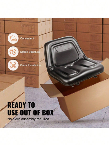 Universal Tracor Seat, Lawn Mower Seat With Micro Switch And Drainage Holes, 6.3-13.4 Inch Extended Slot Tractor Seat For Tractor Loader Excavator
