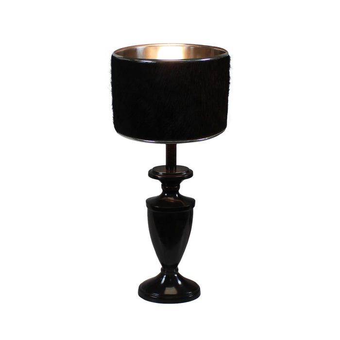 Urban Designs 24-Inch Espresso Trophy Metal and Brown Cowskin Table Lamp
