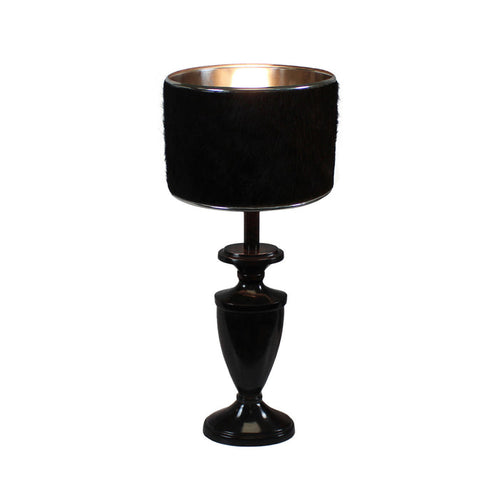 Urban Designs 24-Inch Espresso Trophy Metal and Brown Cowskin Table Lamp