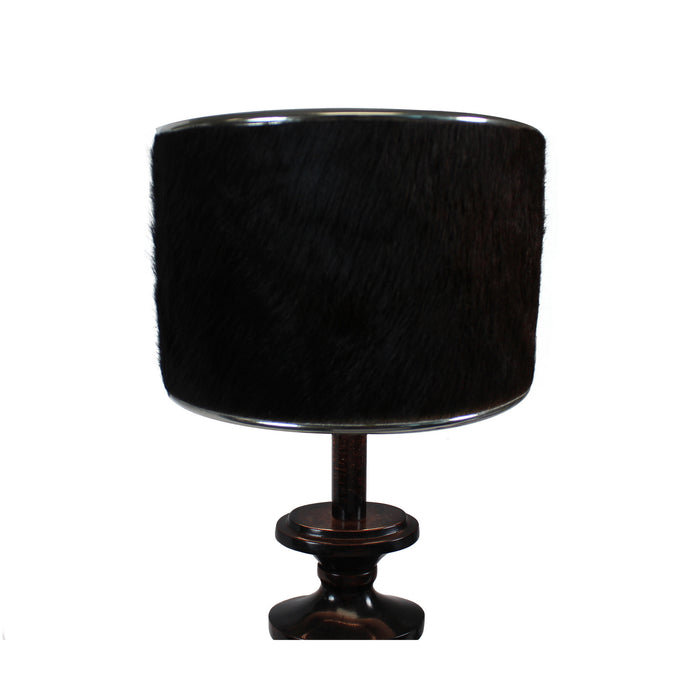 Urban Designs 24-Inch Espresso Trophy Metal and Brown Cowskin Table Lamp