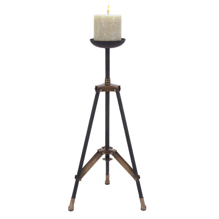 Urban Designs 24-inch Metal Tripod Candle Holder - Black & Gold