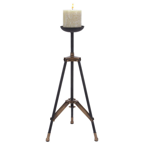 Urban Designs 24-inch Metal Tripod Candle Holder - Black & Gold