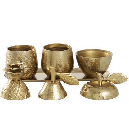 Urban Designs 4-PC Decorative Table Centerpiece Storage Jar Set - Gold