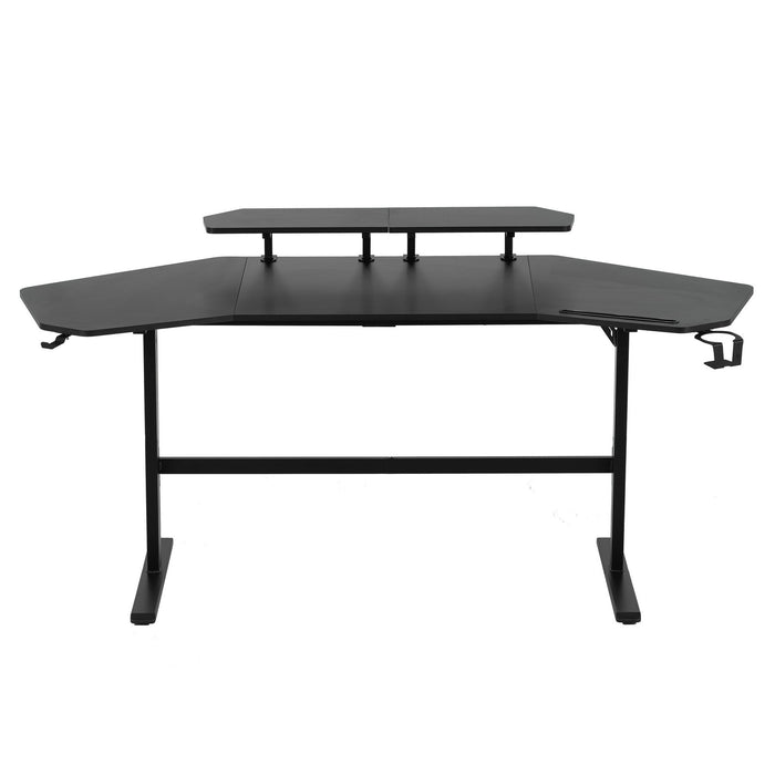 Urban Designs 70.5" Gaming Desk with Adjustable Monitor Shelves