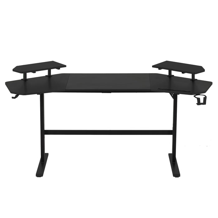 Urban Designs 70.5" Gaming Desk with Adjustable Monitor Shelves