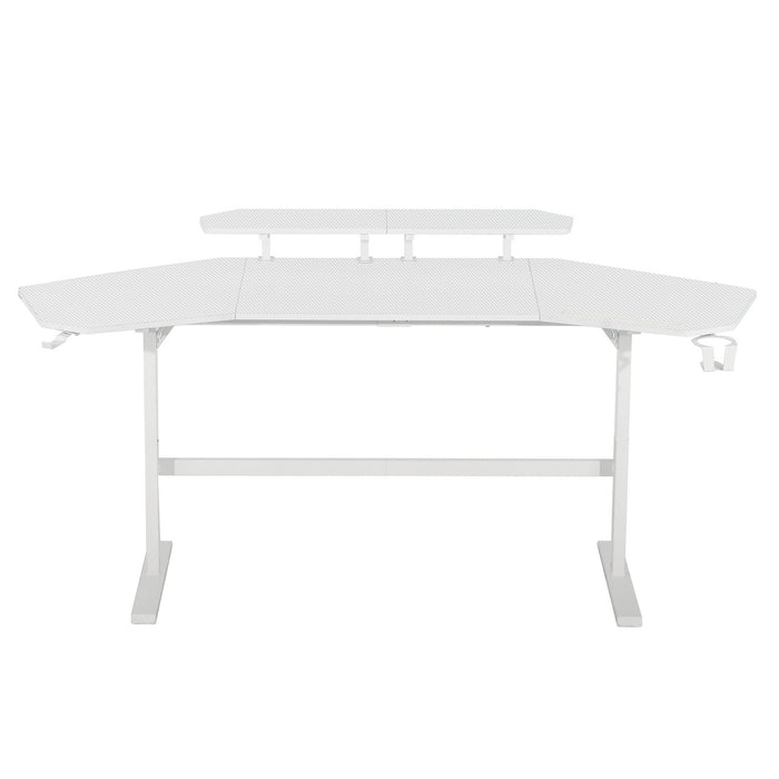 Urban Designs 70.5" Gaming Desk with Adjustable Monitor Shelves
