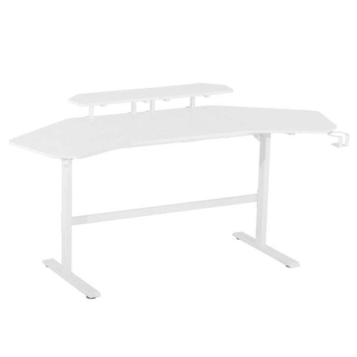 Urban Designs 70.5" Gaming Desk with Adjustable Monitor Shelves