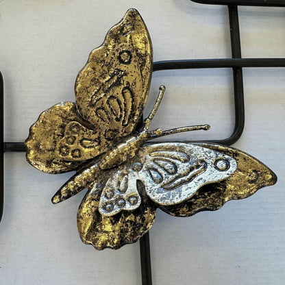Urban Designs Abstract 42" x 23" Black Stained Gold Metal Butterfly Wall Decor