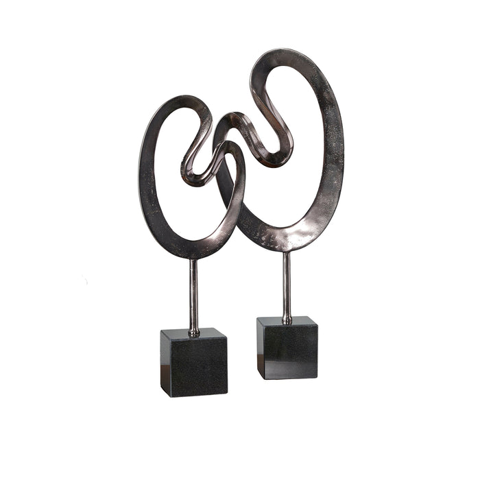 Urban Designs Abstract Black Metal Sculptures - Set of 2