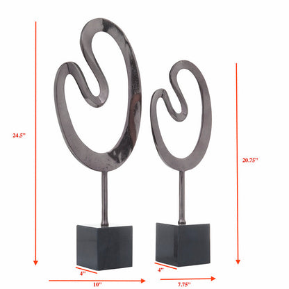 Urban Designs Abstract Black Metal Sculptures - Set of 2