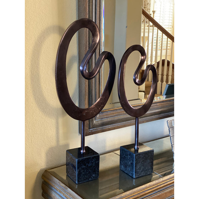 Urban Designs Abstract Black Metal Sculptures - Set of 2