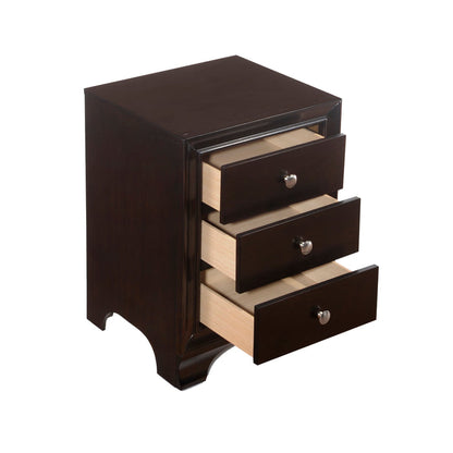 Urban Designs Brandon Collection 3-Drawer Nightstand - Espresso